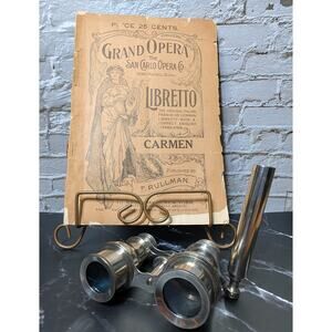 Set of Vintage Opera Glasses with Vintage Opera Libretto of 'Carmen' - Pre-owned